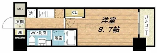 エステムプラザミッドプレイス【6階】の間取り