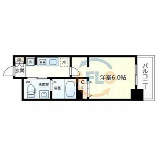 エステムプラザ大阪城パークフロント【5階】の間取り
