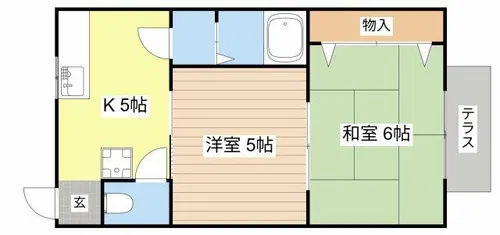 コーポ平方湖岸【103号室】の間取り