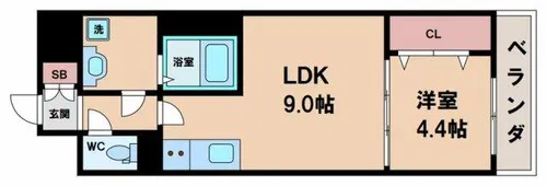 グランパシフィック難波南innovation【5階】の間取り