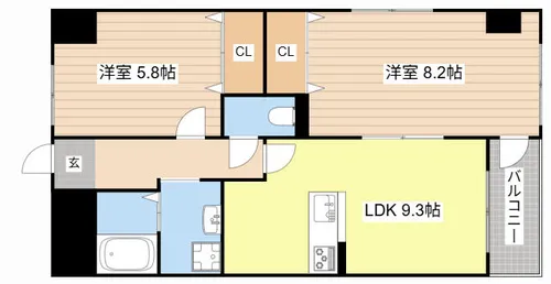 ハイツエクセルⅤ番館【206号室】の間取り