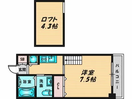 La CASA新深江【8階】の間取り