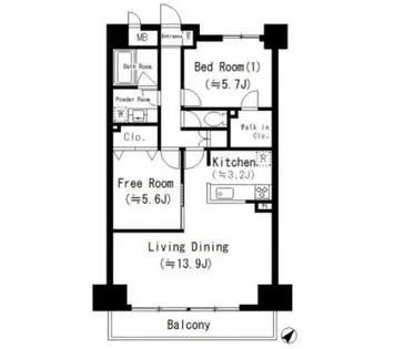 レジディア玉造(旧アマーレ長堀通)【4階】の間取り