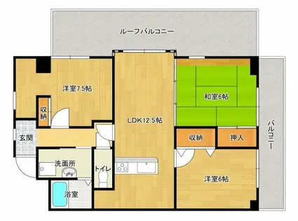 メリヤス岡場【3階】の間取り