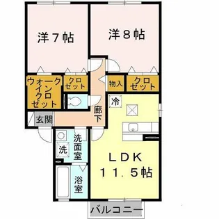グラン・シャリオ萱振 B棟【1階】の間取り