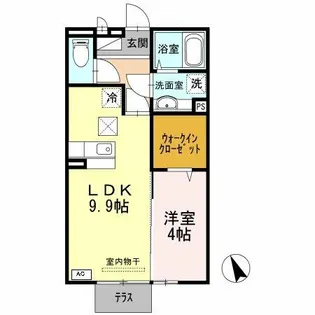 クレスト玉手【107号室】の間取り