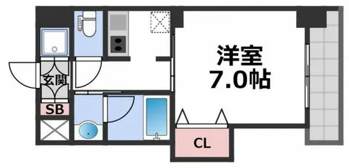 ブリリアン夕陽丘【6階】の間取り