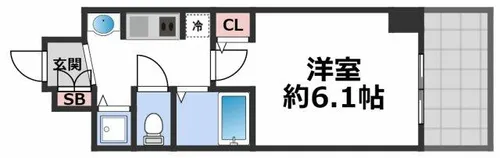 プレサンス大阪城公園パークプレイス【6階】の間取り