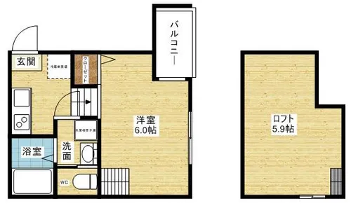 ハーモニーテラス花川Ⅱ【2階】の間取り