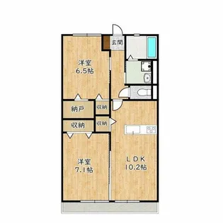 大阪府大阪狭山市池尻自由丘1丁目【アパート】の間取り