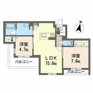大阪府堺市東区高松【マンション】の間取り