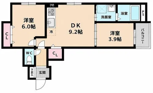 クレスト【1階】の間取り