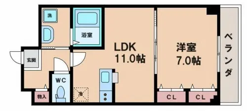 エルロード住吉6号館【4階】の間取り