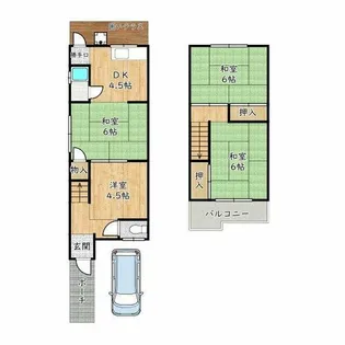 大阪府堺市東区日置荘原寺町【一戸建】の間取り