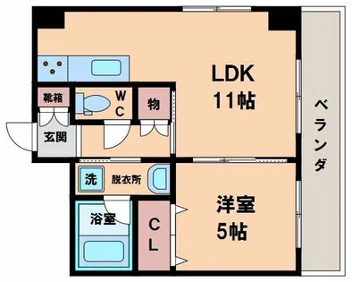 ブエナビスタ長居【4階】の間取り