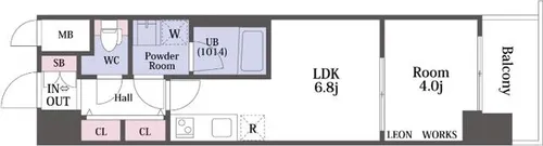 レオンコンフォート難波南【1205号室】の間取り