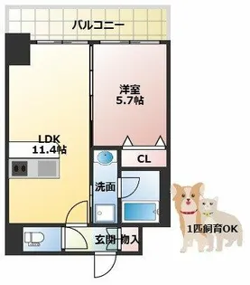 ORSUS新大阪【7階】の間取り