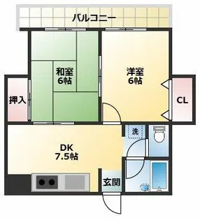 コスモコーポ北田辺【3階】の間取り