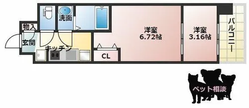 AELL OSAKA EAST【14階】の間取り