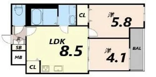 Habitasion京口【2階】の間取り