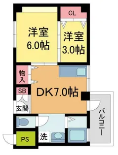 西宮コーポ【502号室】の間取り