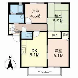 カーサA&C【2階】の間取り