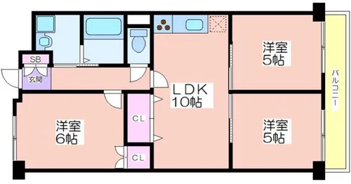 パティオ北加賀屋【2階】の間取り