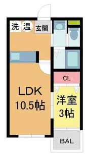 アザリア山本駅前【201号室】の間取り
