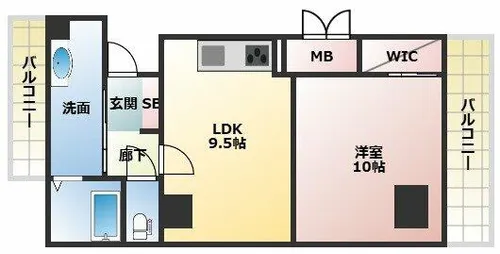 アステリオ北堀江 ザ・メトロタワー【17階】の間取り