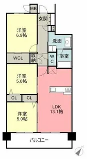リコット刈谷駅東Ⅱ【802号室】の間取り
