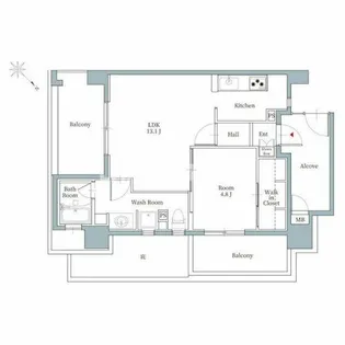 リアンシエルブルー東比恵【6階】の間取り