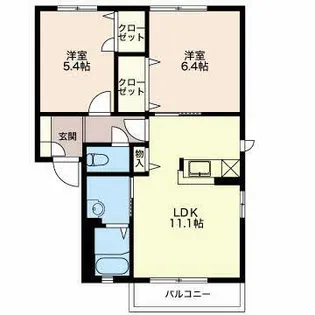 ヴィラージュ紫陽花【A202号室】の間取り