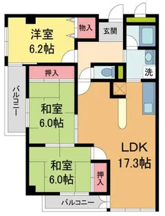 フローラル良元【4階】の間取り
