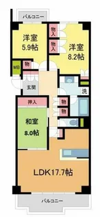 パークハウス猪名川壱番街A棟【809号室】の間取り