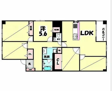 三田カルチャータウン・リフォレ(関学女子専用デザイナーズハウ【2階】の間取り