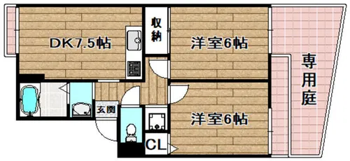 ルミエール安満【1階】の間取り
