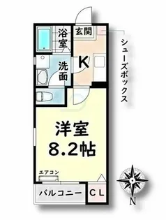 クレフラスト鶴里【2階】の間取り