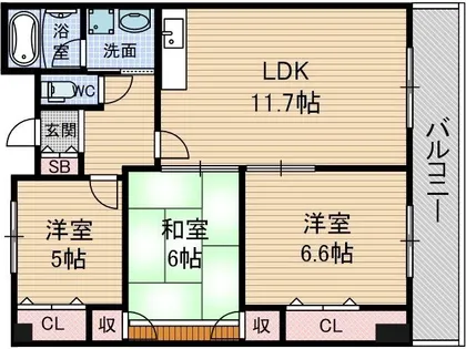 ヴェルテ茨木【3階】の間取り