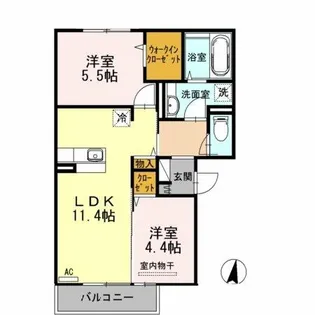 メゾン・ラフィーネ A棟【2階】の間取り