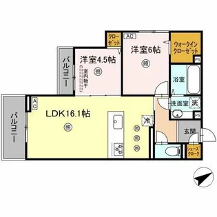 アピアランス中井【3階】の間取り