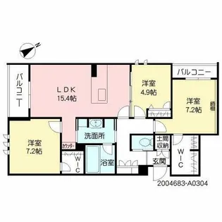 シャーメゾンステージ青葉【3階】の間取り