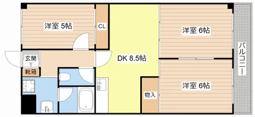 ヴィラアンドゥミル【402号室】の間取り