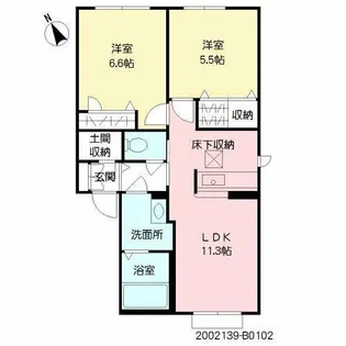メゾンケイ B棟【1階】の間取り