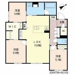 ベレオ青葉【1階】の間取り