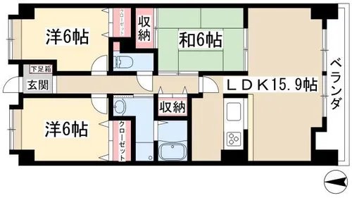 リーフマンショングロリアス【4階】の間取り