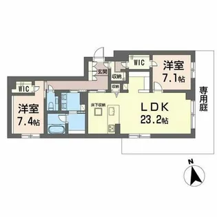 グランカルム 足立【1階】の間取り