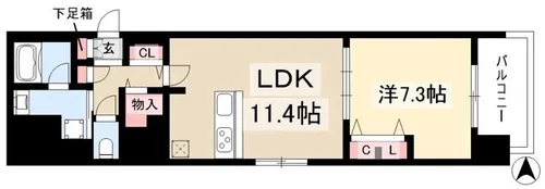 プレサンス丸の内フォート【0303号室】の間取り