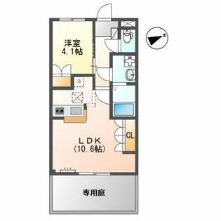 ベルグラース【1階】の間取り