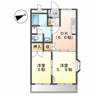 ビッグフォレスト壱番館【2階】の間取り