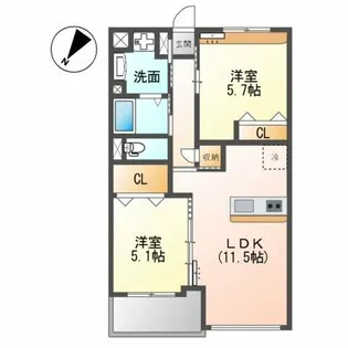 Prestige del 西海岸【3階】の間取り